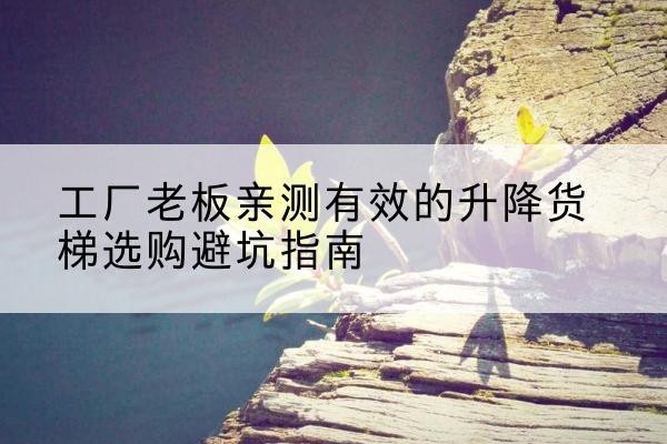 鄂温克升降货梯怎么选-工厂老板亲测有效的升降货梯选购避坑指南